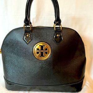 TBL Large Black Leather Tote Bag.